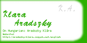 klara aradszky business card